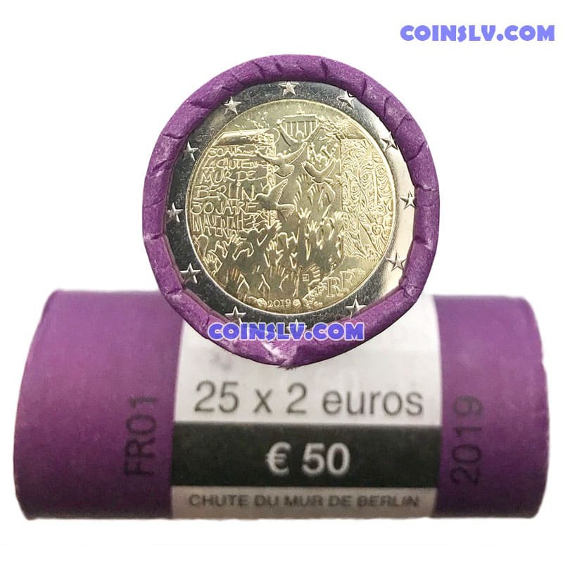 France 2 Euro roll (x25 coins) 2019 (Berlin Wall)